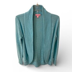 Lilly Pulitzer Amalie Open Knit Cardigan Sky Blue / Aqua S